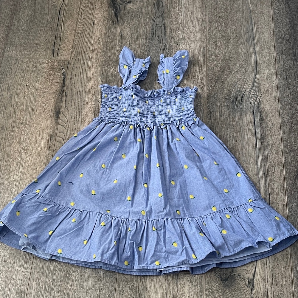 Janie and Jack Blue Dress with Yellow lemons 🍋